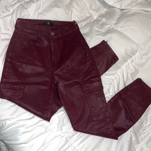 7 FOR ALL MANKIND Los Angeles / HIGH WAIST ANKLE SKINNY IN COATED RUBY RUST
